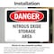Signmission Nitrous Oxide Storage Area Danger Sign, Vinyl Decal, 14in W x 10in L, 2PK OS-2PACK-DS-D-1014-L-1943 - alternate 6